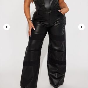 Women's Black Faux Leather Pants